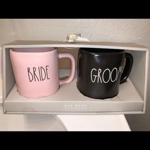 Rae Dunn bride and groom mug set